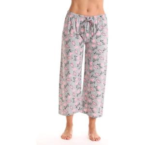 Just Love 100% Cotton Women Pajama Capri Pants Sleepwear(Grey – I Love Sleep Mask)