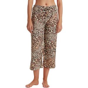 Just Love 100% Cotton Women Pajama Capri Pants Sleepwear(Leopard Print)