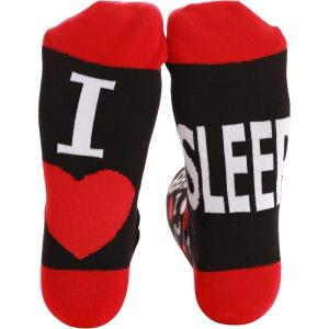 Just Love Funny Socks for Women – Novelty Gift Socks with Sayings(I Heart Sleep – Red Sock)