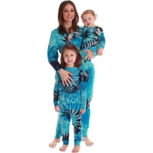 Just Love Mommy and Me Pajamas Set(Tie Dye Blue Swirl)