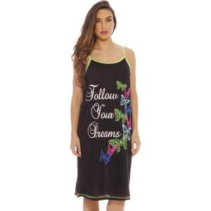 Just Love Polyester Spaghetti Strap Nightgown with Cute Graphics(Follow Your Dreams)