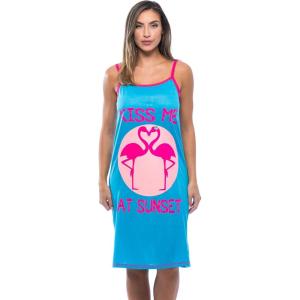 Just Love Polyester Spaghetti Strap Nightgown with Cute Graphics(Kiss Me at Sunset)