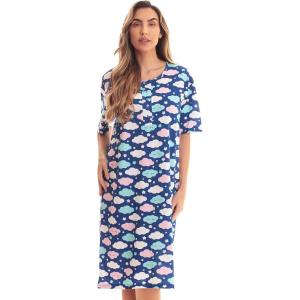 Just Love Short Sleeve Nightgown Sleep Dress for Women(Blue – Sleepy Cloud)