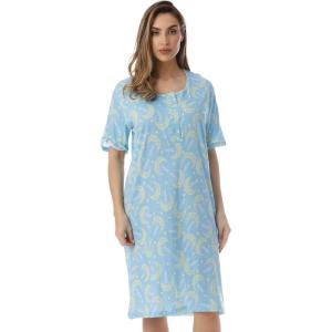 Just Love Short Sleeve Nightgown Sleep Dress for Women(Blue – Starry Moon)