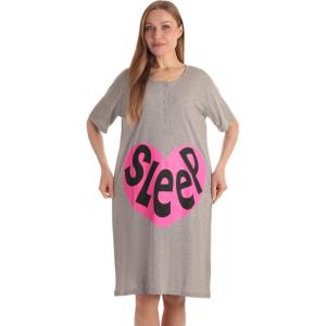 Just Love Short Sleeve Nightgown Sleep Dress for Women(Grey – Love Sleep Heart)