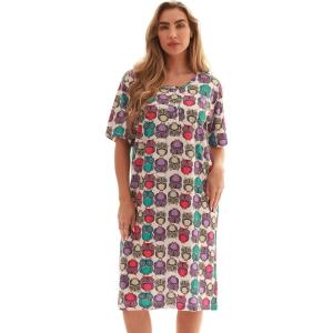 Just Love Short Sleeve Nightgown Sleep Dress for Women(Hoot Hoot Owls)