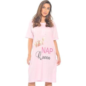 Just Love Short Sleeve Nightgown Sleep Dress for Women(Light Pink – Nap Queen)