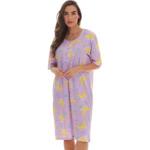Just Love Short Sleeve Nightgown Sleep Dress for Women(Lilac – Sleep is Good)