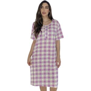 Just Love Short Sleeve Nightgown Sleep Dress for Women(Pink – Perfect Plaid)