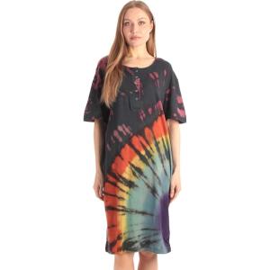 Just Love Short Sleeve Nightgown(Tie Dye Black Pink Swirl)