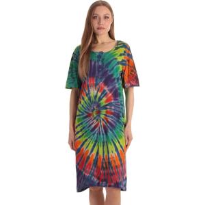 Just Love Short Sleeve Nightgown(Tie Dye Bright Multi Swirl)