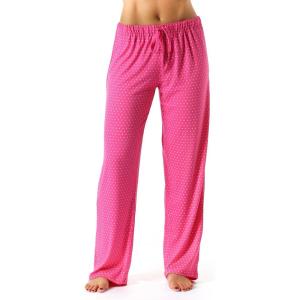 Just Love Silky Soft Women Pajama Pants with Stretch PJs Sleepwear(Fuchsia With White Dots)