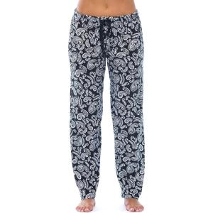 Just Love Silky Soft Women Pajama Pants with Stretch PJs Sleepwear(Paisley Black White)
