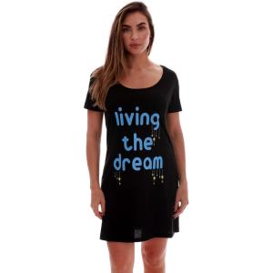 Just Love Sleep Dress for Women Sleeping Dorm Shirt(Black – Living the Dream)