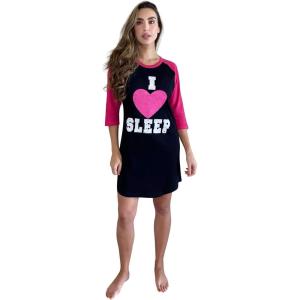 Just Love Sleep Dress for Women(Black – I Heart Sleep)