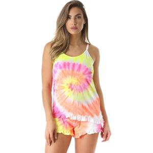 Just Love Tie Dye Pajama Short Set with Ruffle Detail(Tie Dye Tornado)