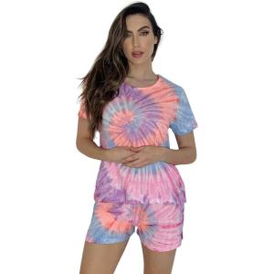 Just Love Tie Dye Shorts Set for Women(Colorful Swirl)