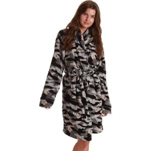 Just Love Velour Chevron Texture Bath Robes for Women(Camouflage)