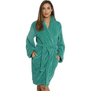 Just Love Velour Chevron Texture Bath Robes for Women(Emerald)