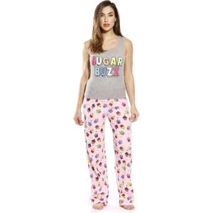 Just Love Womens Pajama Pant Sets(Cupcake Dots – Pink)