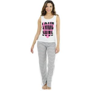 Just Love Womens Pajama Pant Sets(Sleek Chevron – Black / Pink)
