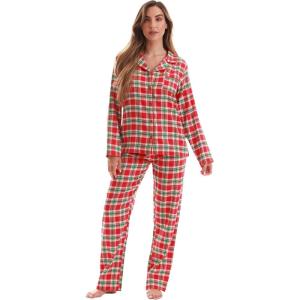 Just Love Womens Pajama Set(Multi Festive Plaid)