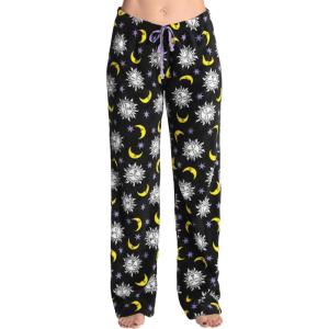 Just Love Women’s Plush Pajama Pants(Black – Astro Moon Sky)