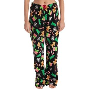 Just Love Womens Plush Pajama Pants(Black – Christmas Explosion)