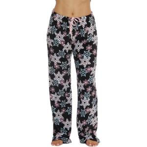 Just Love Women’s Plush Pajama Pants(Black – Snowflake)