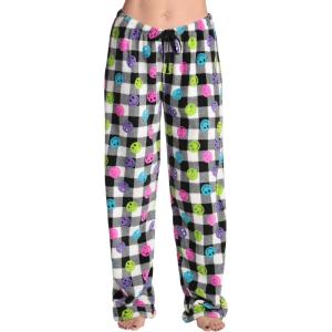 Just Love Women’s Plush Pajama Pants(Buffalo Plaid Smiley)