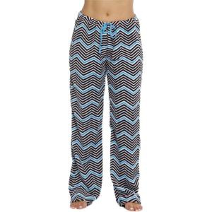 Just Love Women’s Plush Pajama Pants(Chevron – Black / Turquoise)