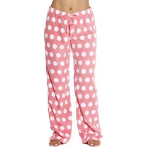 Just Love Women’s Plush Pajama Pants(Dot – Coral / White)