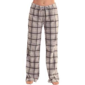 Just Love Women’s Plush Pajama Pants(Grey – Plaid Black Grey)