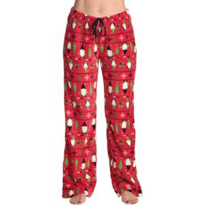 Just Love Women’s Plush Pajama Pants(Red – Xmas Gnome)