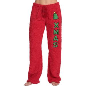 Just Love Women’s Plush Pajama Pants(Red – Xmas Tree)