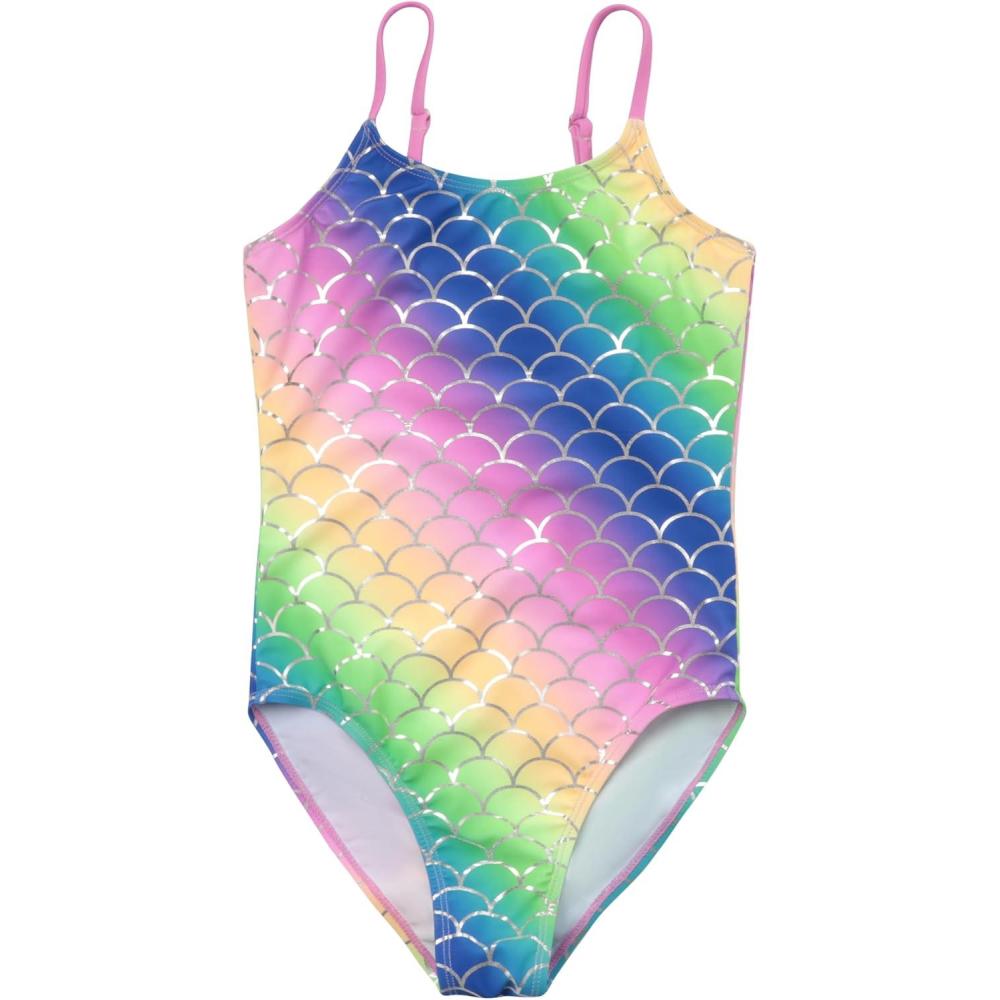 imageJust Love Girls One Piece Swimsuit UPF 50 Bathing Suit for KidsMermaid Rainbow