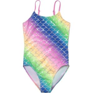 Just Love Girls’ One Piece Swimsuit – UPF 50+ Bathing Suit for Kids(Mermaid Rainbow)