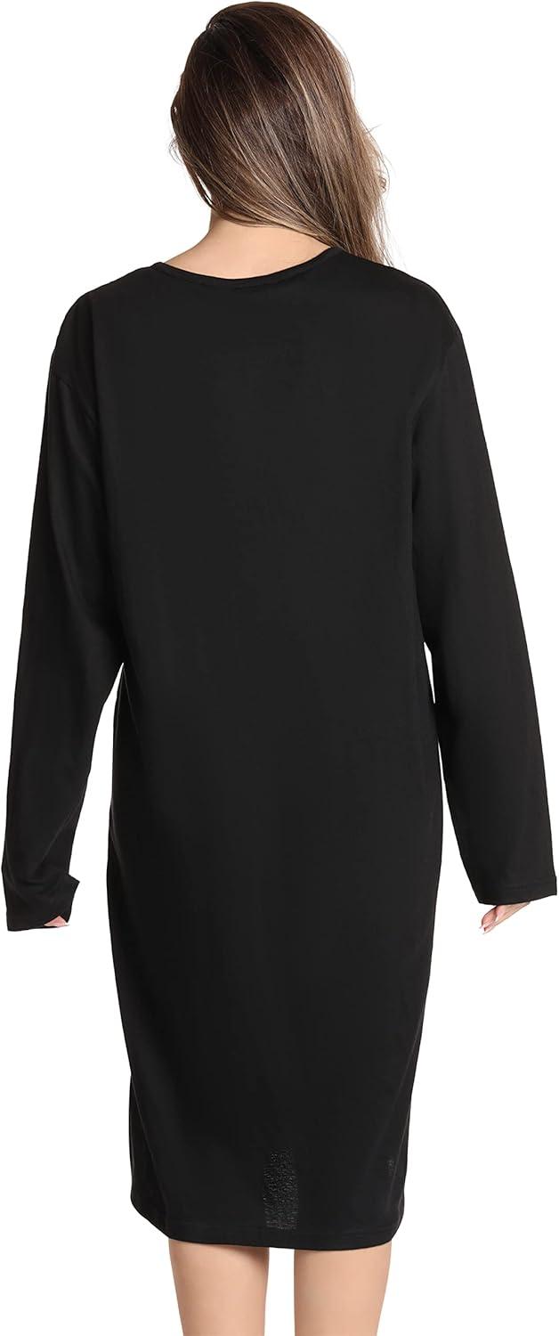 imageJust Love Long Sleeve Nightgown SleepwearBlack Grateful Thankful