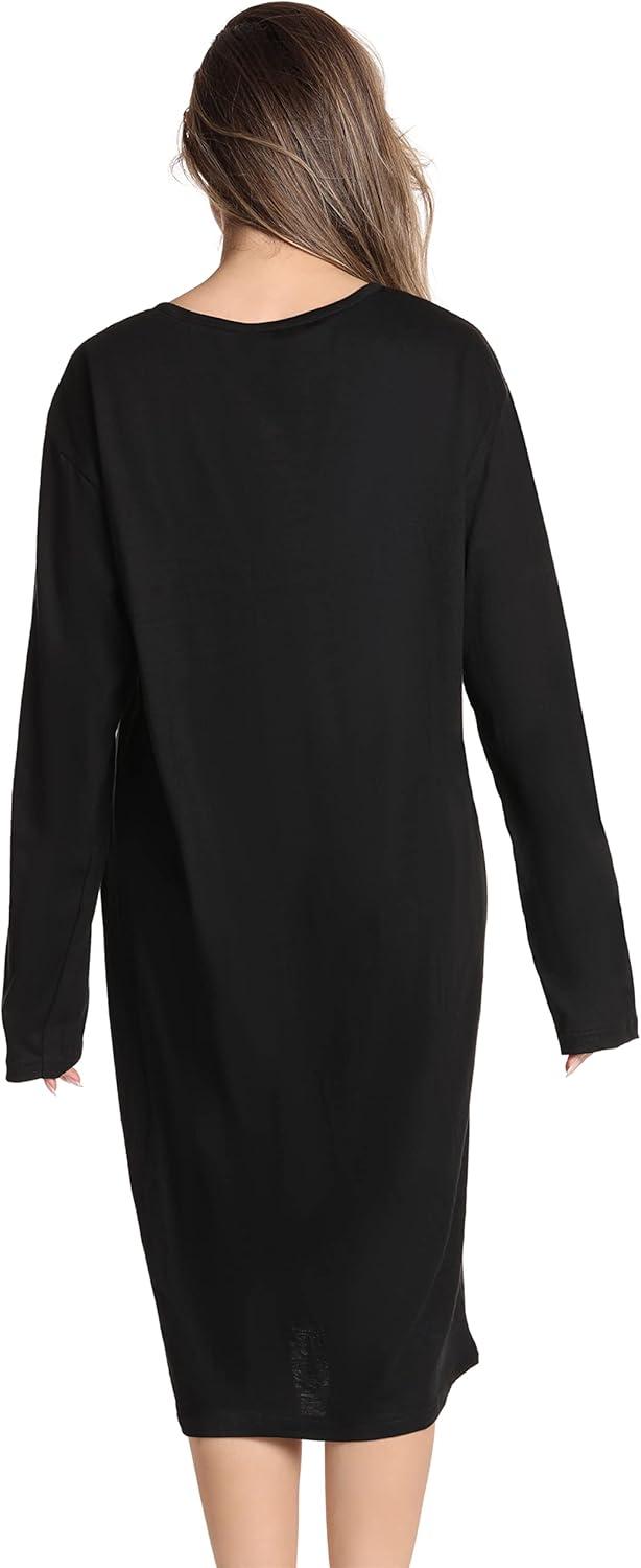 imageJust Love Long Sleeve Nightgown SleepwearBlack I Heart Sleep
