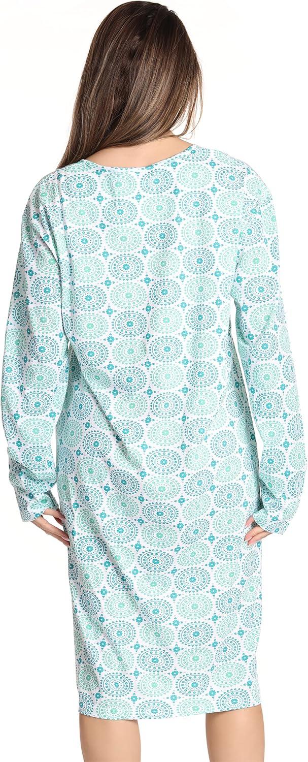 imageJust Love Long Sleeve Nightgown SleepwearBlue Floral Medallion