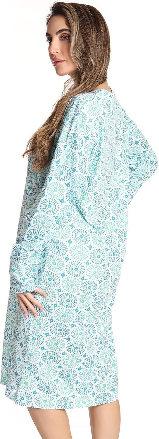 imageJust Love Long Sleeve Nightgown SleepwearBlue Floral Medallion