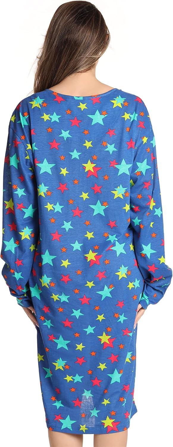 imageJust Love Long Sleeve Nightgown SleepwearBlue Multi Stars
