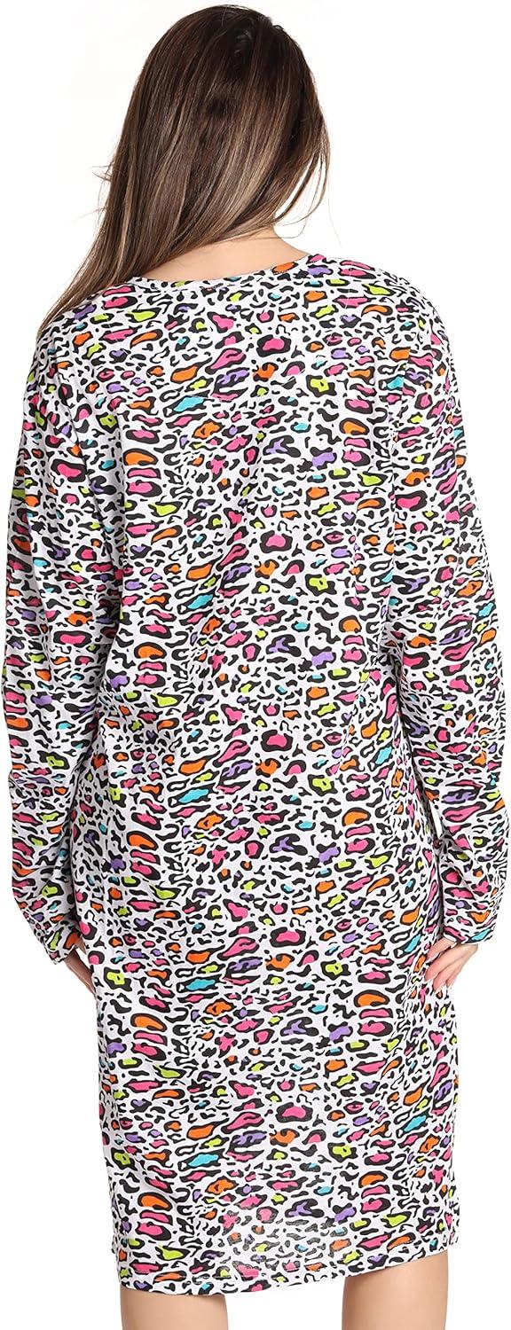 imageJust Love Long Sleeve Nightgown SleepwearMulti Colorful Cheetah