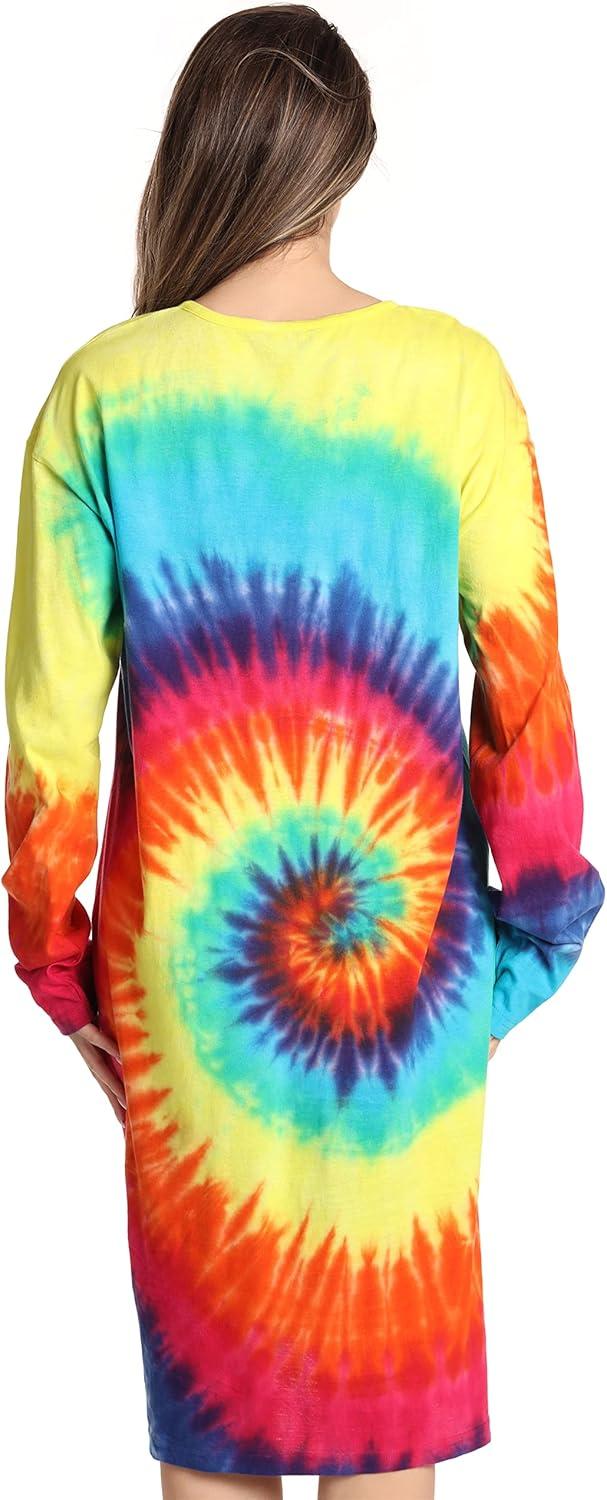 imageJust Love Long Sleeve Nightgown SleepwearMulti Tie Dye Bright Swirl