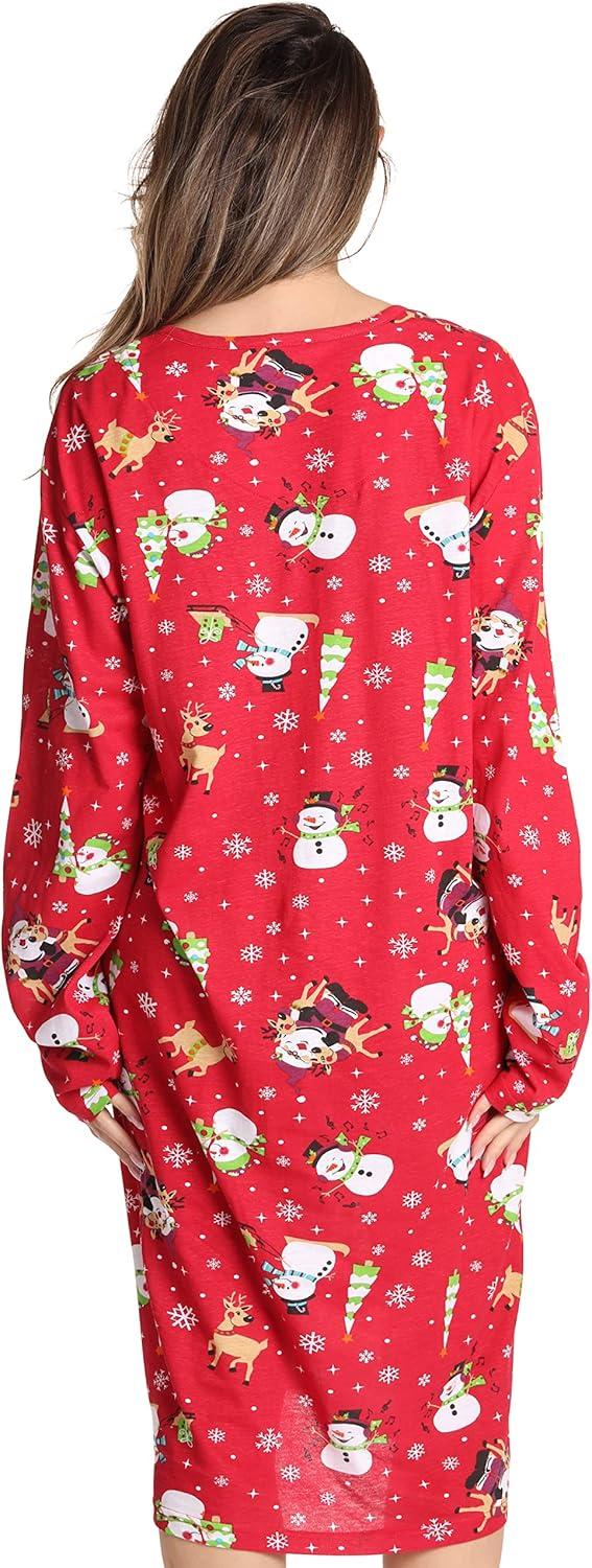 imageJust Love Long Sleeve Nightgown SleepwearRed Holiday Friends Long Sleeve
