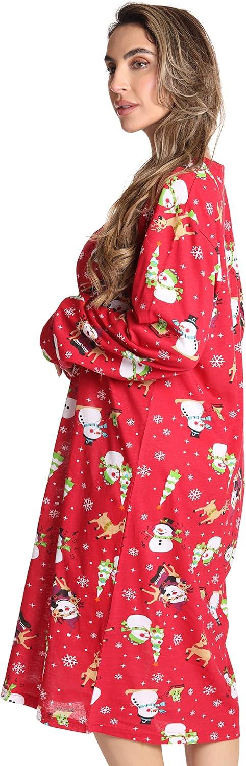 imageJust Love Long Sleeve Nightgown SleepwearRed Holiday Friends Long Sleeve