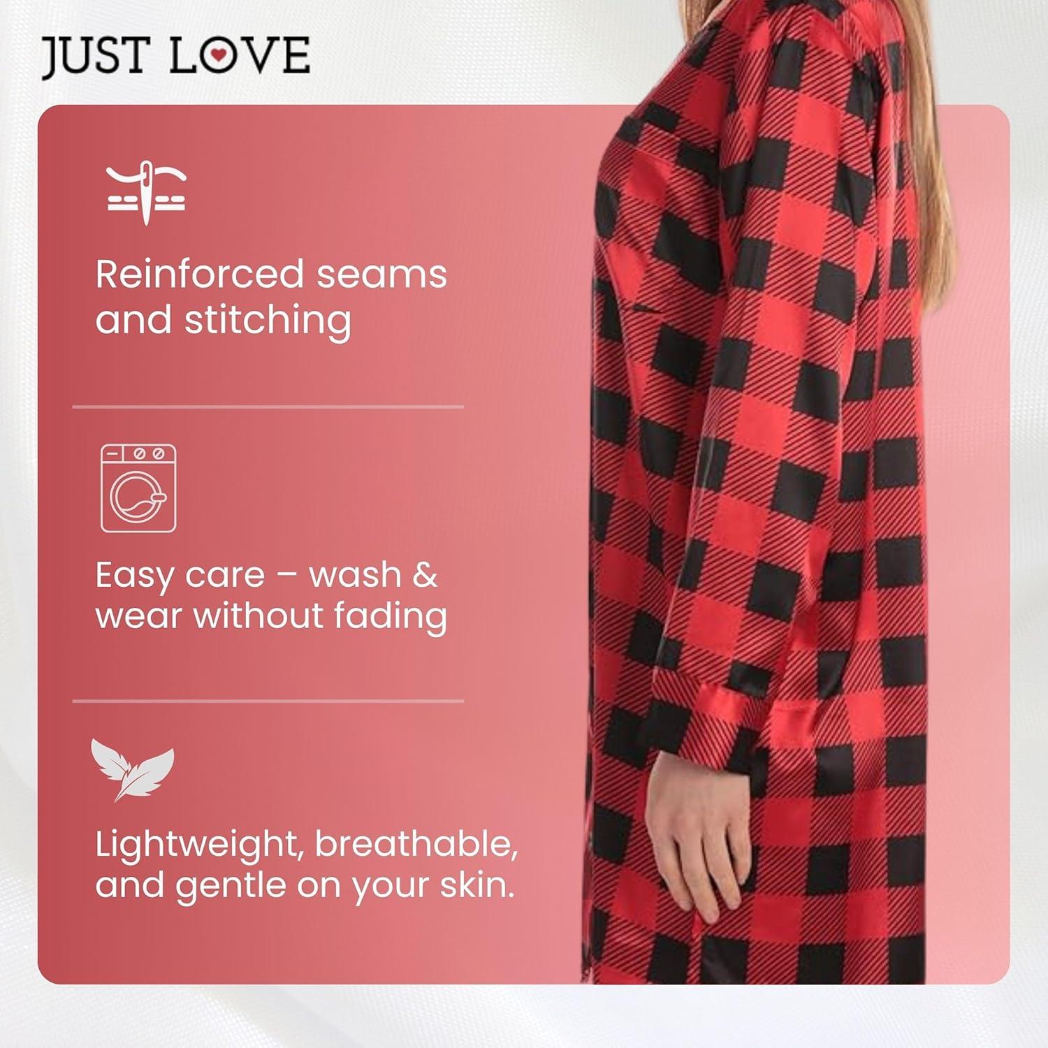 imageJust Love Long Sleeve Nightgown SleepwearSimple Heart White