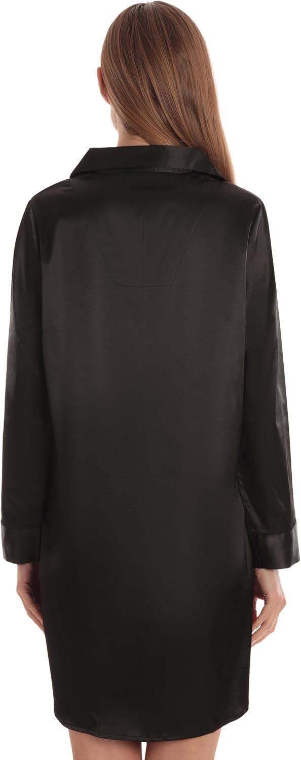 imageJust Love Long Sleeve Nightgown SleepwearSolid Black