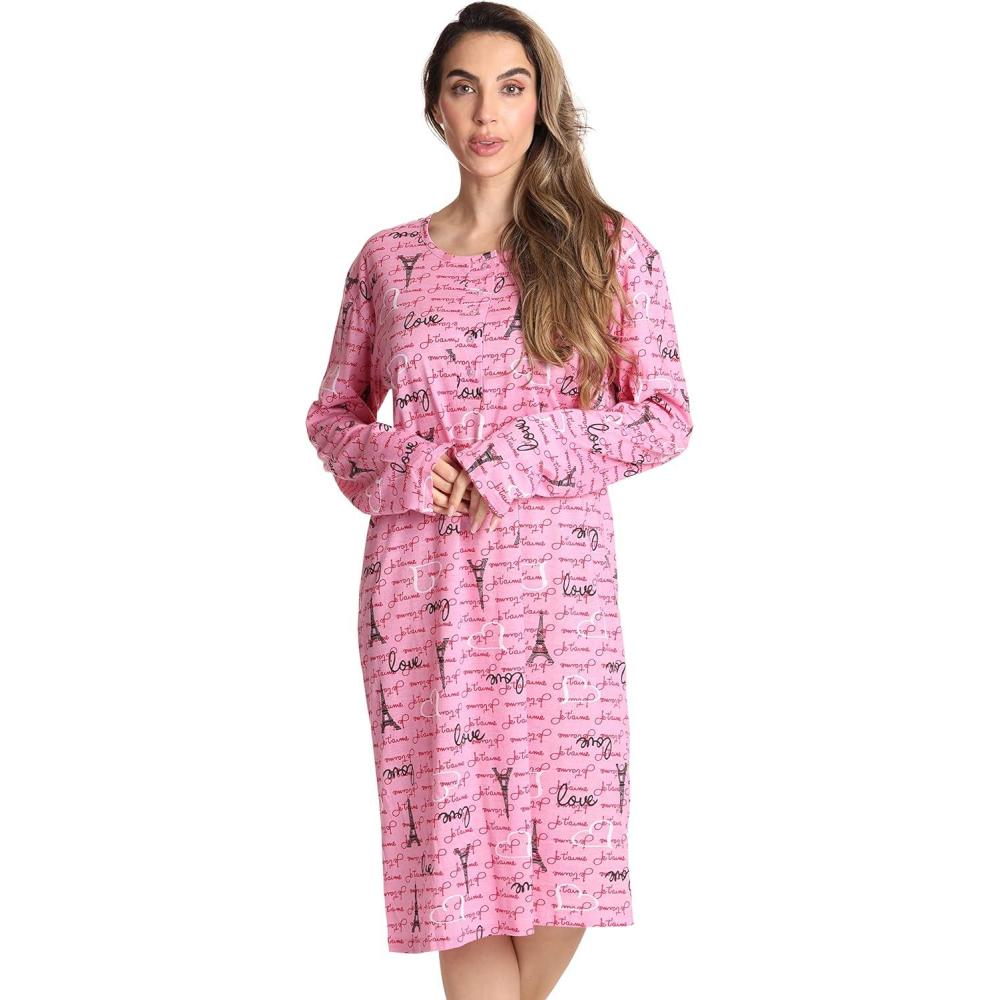 imageJust Love Long Sleeve Nightgown SleepwearPink Paris