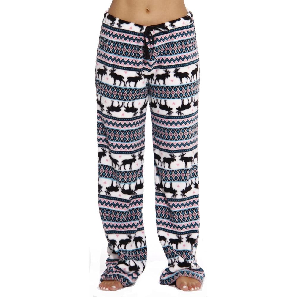 imageJust Love Womens Plush PantsWhite Moose Fairisle